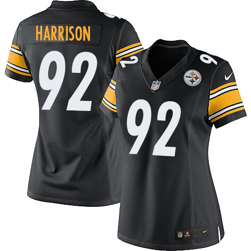Nike Steelers #92 James Harrison Black Team Color Women's Stitched NFL Elite Jersey